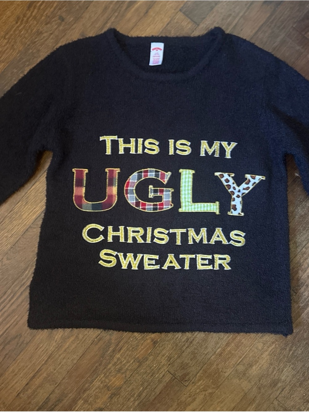 Holiday Time Black Crewneck 'This Is My UGLY Christmas Sweater' Pullover